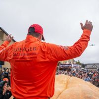 Winner Travis Gienger celebrates